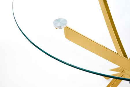 RAYMOND stół, blat - transparentny, nogi - złoty (2p=1szt)