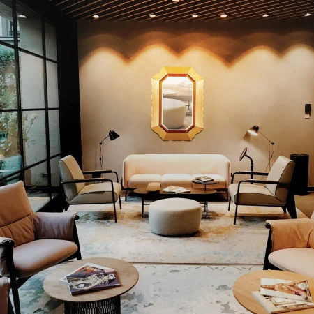 Lustro Mirano 60/90cm w błyszczącej złotej ramie eleganckie dekoracyjne