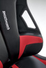 NITRO fotel gabinetowy eco skóra / tkanina, czarny / czerwony (1p=1szt)
