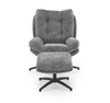 PESTO fotel z podnóżkiem / funkcja kołyski, popielaty