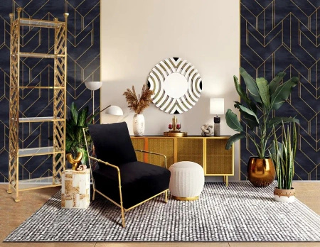 Lustro Elisa Szampańskie 90 cm w finezyjnej ramie dekoracyjne okrągłe