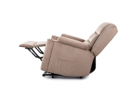 Fotel rozkładany Minos Velvet ciemny beżowy