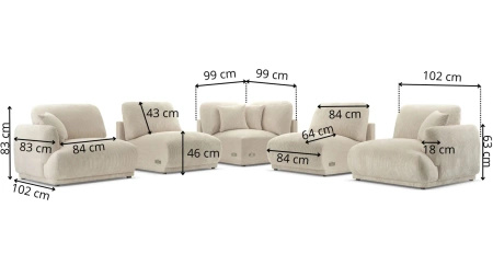 Narożnik Modułowy CHACCO 285x285 cm