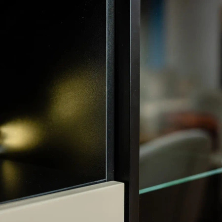 Witryna do salonu Slim 92x202x42 cm - dąb naturalny, szklane drzwi