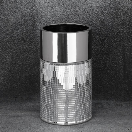 WAZON DEKORACYJNY MIRONA (09) FI 14 X 25 CM SREBRNY