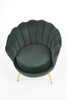 AMORINITO fotel wypoczynkowy ciemny zielony / złoty