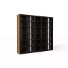 Ekskluzywna biblioteczka do gabinetu 39x250x223 cm czarna/orzech amerykański Slim Office