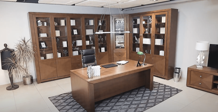 Biblioteczka 240 cm z intarsją dąb kasztanowy CUBE