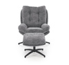 PESTO fotel z podnóżkiem / funkcja kołyski, popielaty