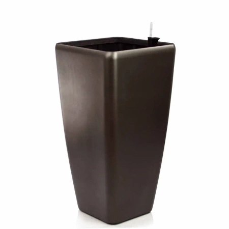 Modena funkcjonalna donica w kolorze metallic espresso z wkładem nawadniającym 40x40x75