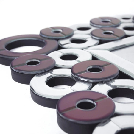 Lustro prostokątne Alice 80/120cm z dekoracyjnymi fioletowymi kółeczkami