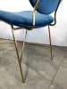 Krzesło niebieskie Rossario 51/88/64cm na złotym misternym stelażu ozdobne welurowe