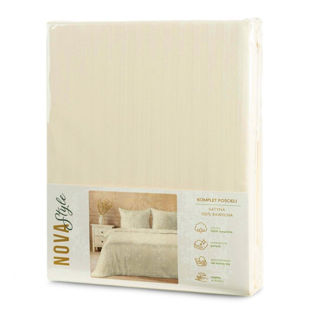 KOMPLET POŚCIELI SATYNOWEJ VERA 140 X 200 CM KREMOWY