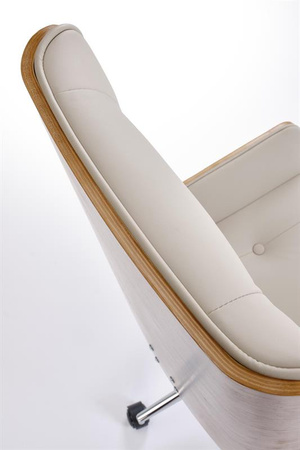 Fotel gabinetowy Webster orzechowy beżowy - tapicerowany do gabinetu