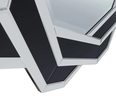 Lustro Silvia Srebrne 80cm w stylu glamour dekoracyjne w geometrycznej luksusowej ramie
