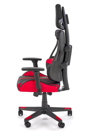 NITRO fotel gabinetowy eco skóra / tkanina, czarny / czerwony (1p=1szt)