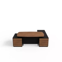 Biurko w kształcie litery L 220x181x74 cm orzech amerykański Slim Office