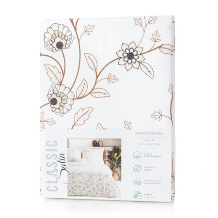 KOMPLET POŚCIELI SATYNOWEJ SPRING 44 160 X 200 CM BIAŁY