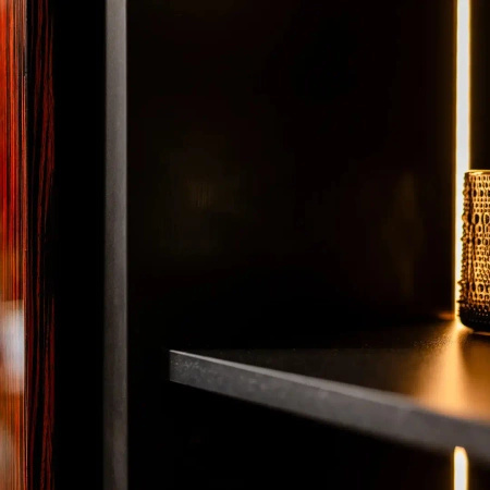 Nowoczesna biblioteczka z czterema regałami czarny/heban 37x270x240 cm Aristo