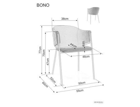 Zestaw 2 krzeseł Bono Velvet beżowy
