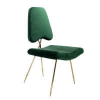 Krzesło Salvadore 50/58/93cm tapicerowane w zielonym welurze osadzone na oryginalnym złotym stelażu