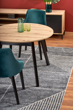 RUBEN stół kolor blat - dąb artisan, nogi - czarny (102-142x102x75 cm) (2p=1szt)