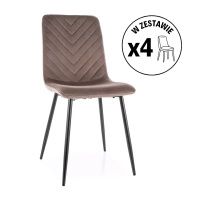 Zestaw 4 krzeseł Daren Velvet cappuccino