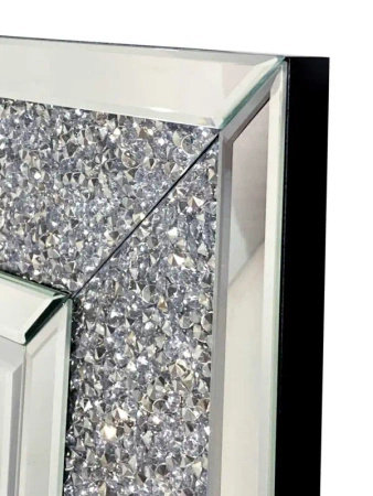 Lustro ozdobne Beretti 80/120cm prostokątne w ramie z kryształkami w stylu glamour