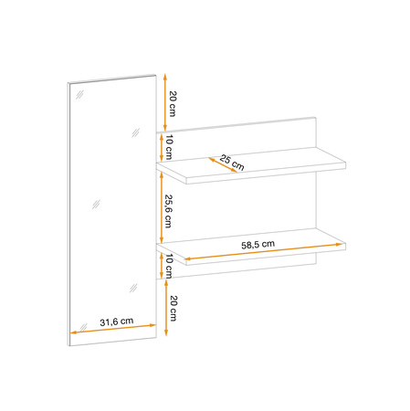 Panel z lustrami Pedro typ E