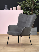 CASTEL fotel wypoczynkowy czarny / jasny popiel