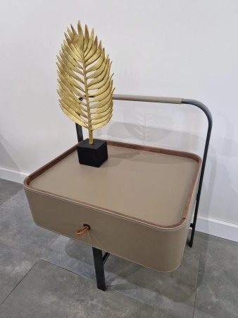 Szafka nocna Vito skóra naturalna fango 50x40x60cm