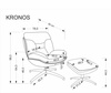 KRONOS fotel z podnóżkiem, beżowy / wielobarwny (1p=1szt)