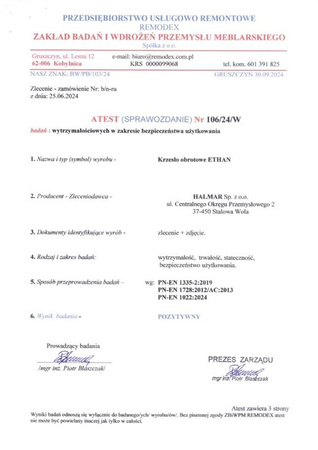 ETHAN fotel gabinetowy popielaty (1p=1szt)