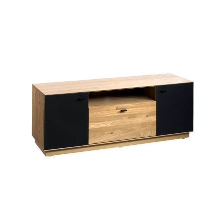 Szafka pod TV Corena 148x55x45 cm z litego drewna dębowego z szufladą