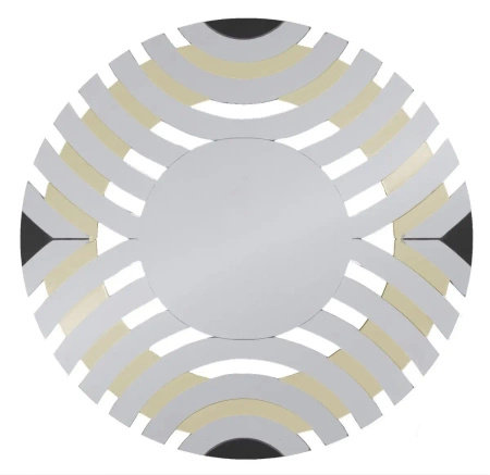 Lustro Elisa Szampańskie 90 cm w finezyjnej ramie dekoracyjne okrągłe