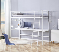 DOLCE łóżko 90 cm piętrowe z biurkiem i organizerem, biały (3p=1szt)