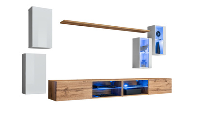 Meblościanka wisząca Switch XXV biały/wotan