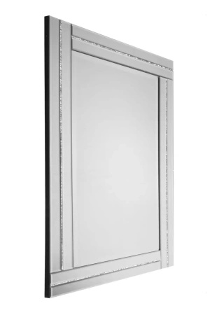 Lustro prostokątne 80/120cm Ariana glamour w klasycznej lustrzanej ramie wysadzanej drobnymi kryształkami