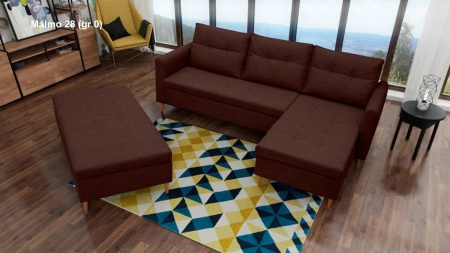 Narożnik AREO 229x153 cm w zestawie z pufą