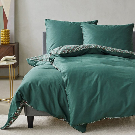 KOMPLET POŚCIELI ESPRIT 06 220 X 200 CM CIEMNOZIELONY