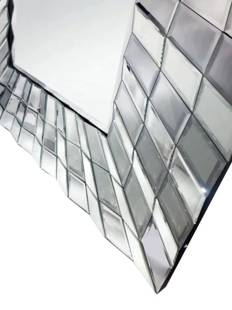 Lustro prostokątne Galante 80/140cm w stylu glamour w dekoracyjnej trójwymiarowej ramie