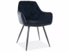Zestaw 2 krzeseł Linea Velvet czarny