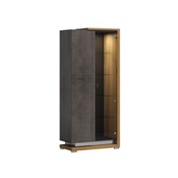 Witryna szara z oświetleniem LED 90 cm minimalistyczna MODENA