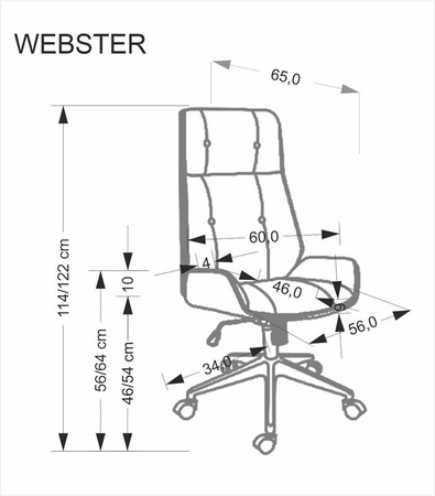 Fotel gabinetowy Webster orzechowy beżowy - tapicerowany do gabinetu