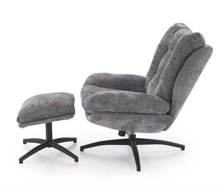 PESTO fotel z podnóżkiem / funkcja kołyski, popielaty