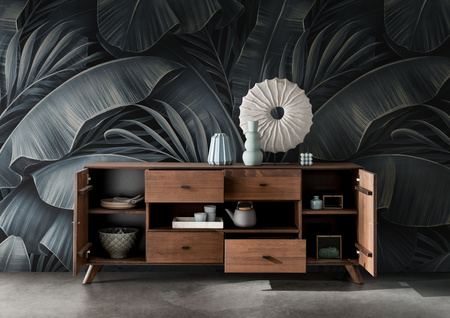 Duża komoda na nóżkach 180x75x40 cm buk/tabak II WZ-0624