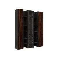 Biblioteczka do biura z czterema regałami czarny/heban 37x190x240 cm Aristo