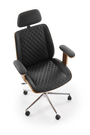 Fotel gabinetowy Timber orzechowy czarny do gabinetu