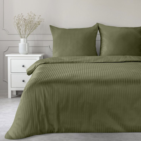 KOMPLET POŚCIELI SATYNOWEJ VERA 220 X 200 CM OLIWKOWY