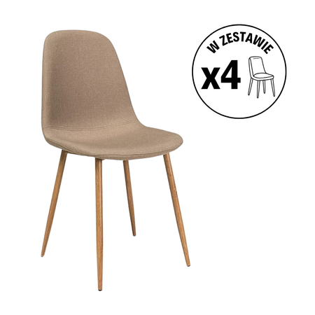 Zestaw 4 krzeseł Fox beżowy